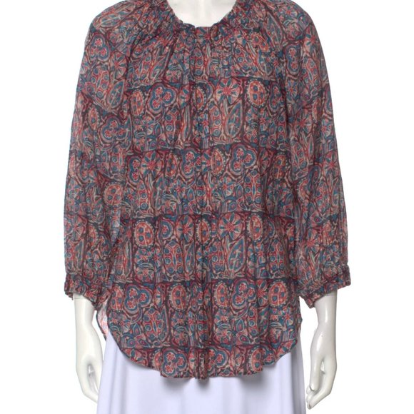 FIGUE Paisley Print Crew Neck Blouse. Small. - Picture 1 of 3